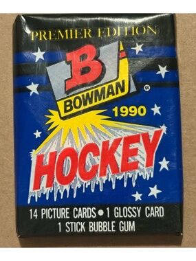 🥅 NOW $1 Bowman 1990/91 Premier Edition Gum Wax Sealed Hockey Card Pack